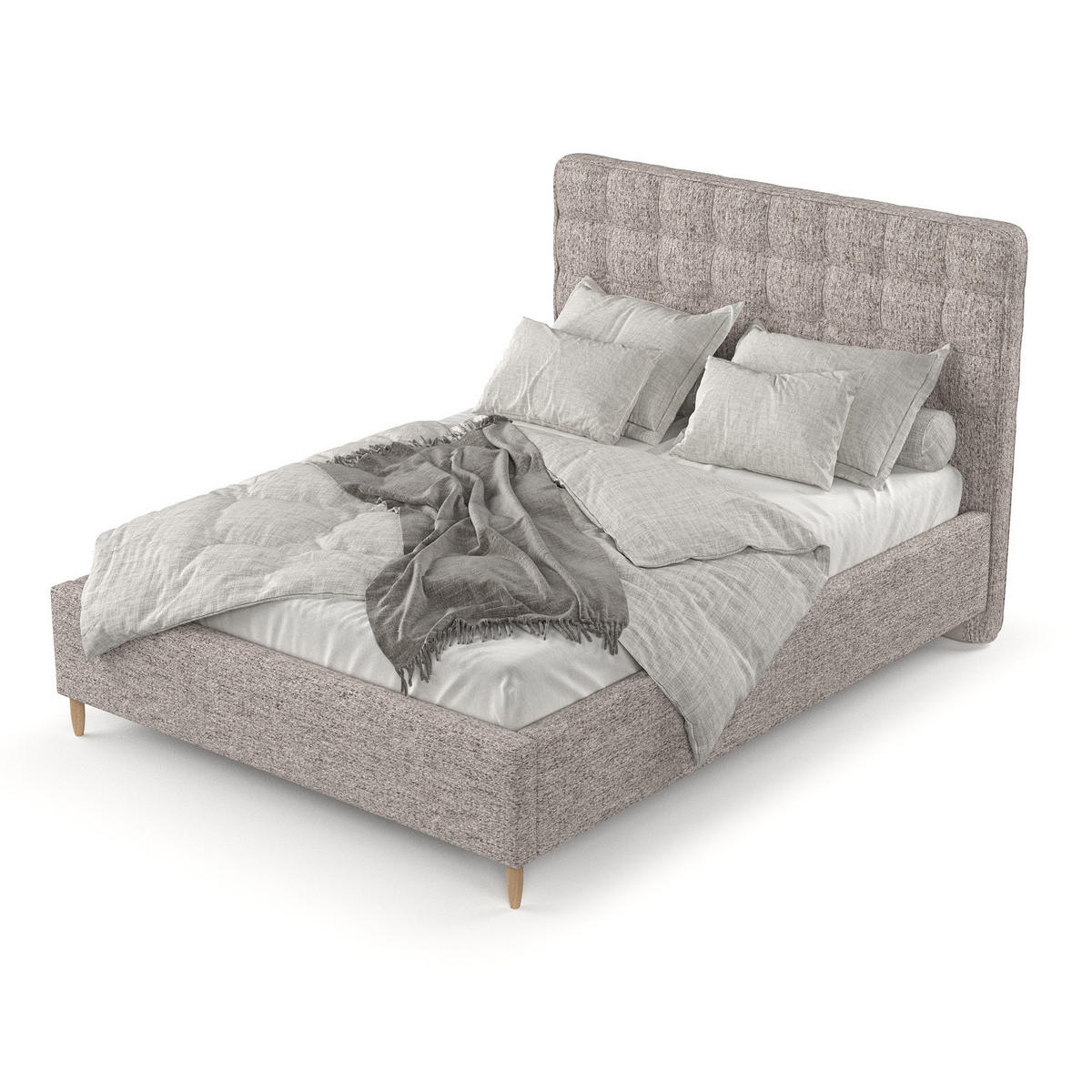 POLSTERBETT Paloma 120/200 cm Beige im Neve Stoff - Beige/Naturfarben, Holz/Holzwerkstoff (120/200cm) - AltaBeds