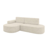ECKSOFA mit Schlaffunktion und Bettkasten Ottomane Links MARI-L1-S - 283x167x85 cm Creme Tissu - Creme/Schwarz, Holzwerkstoff/Kunststoff (283/167cm) - ALTDECOR