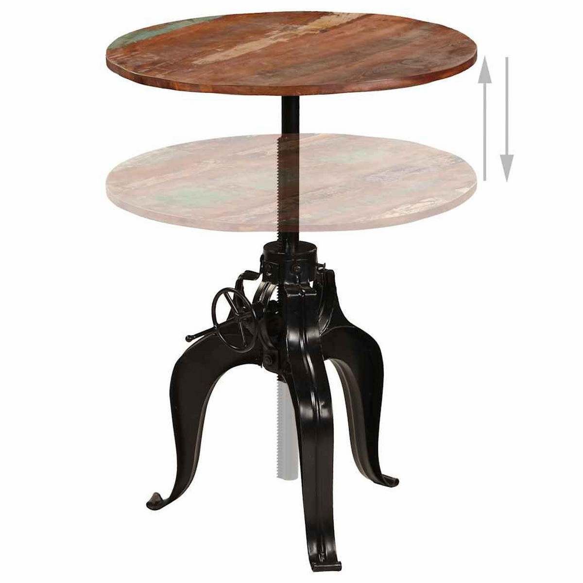 BARTISCH Altholz Massiv 75/(76-110) Cm - Braun, Holz (75/110/75cm) - vidaXL