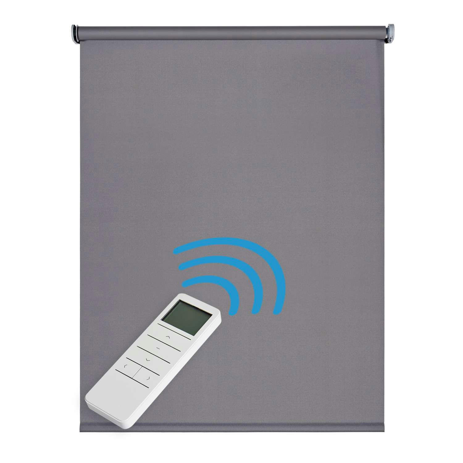 VERDUNKELUNGSROLLO motorisierte Grau 140x250 cm - Grau, Kunststoff (140/250cm) - STORESDECO