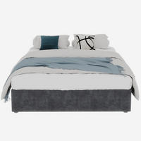 POLSTERBETT 160x200 cm Samt Stauraum hydraulisch grau - Grau, Textil (160/200cm) - LEBENLANG