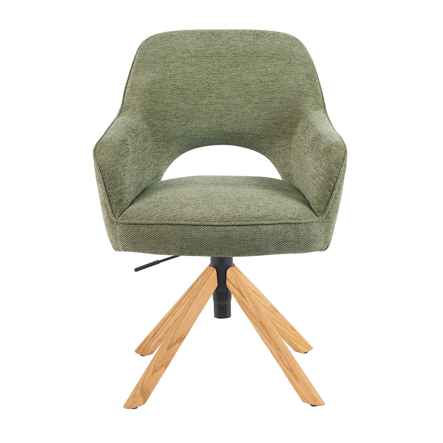 BÜROSTUHL Mika-Amia - Honigeiche/Grün, Eichenholz/Holz (60/88/65cm) - DUBI Möbel