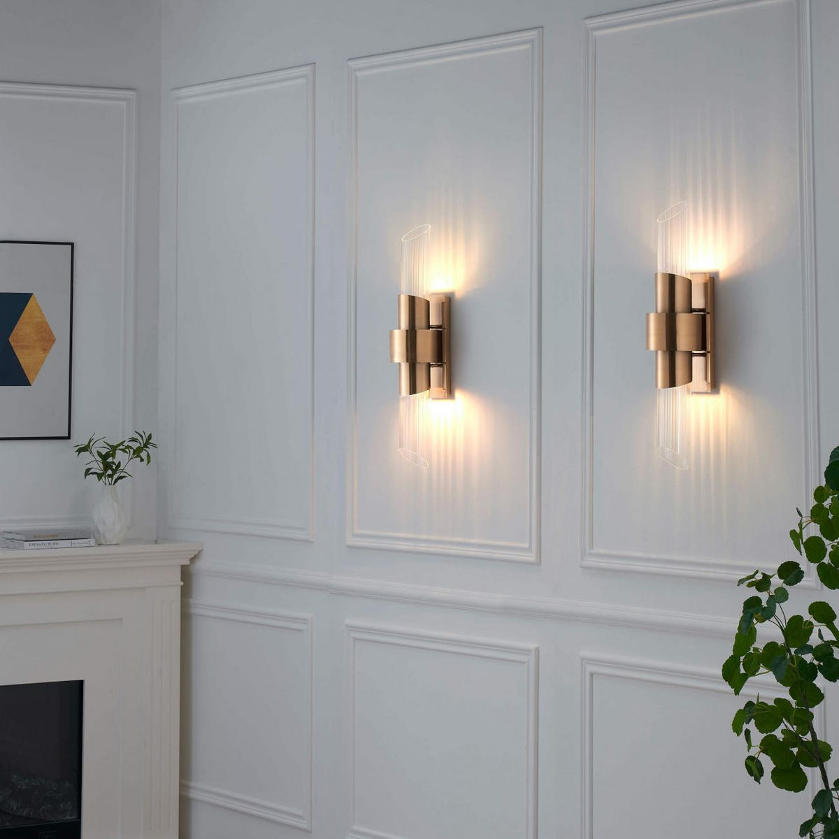 WANDLEUCHTE Denia, Gold / Messing, 75cm - Goldfarben, Glas (18/75/75cm) - KOSILUM