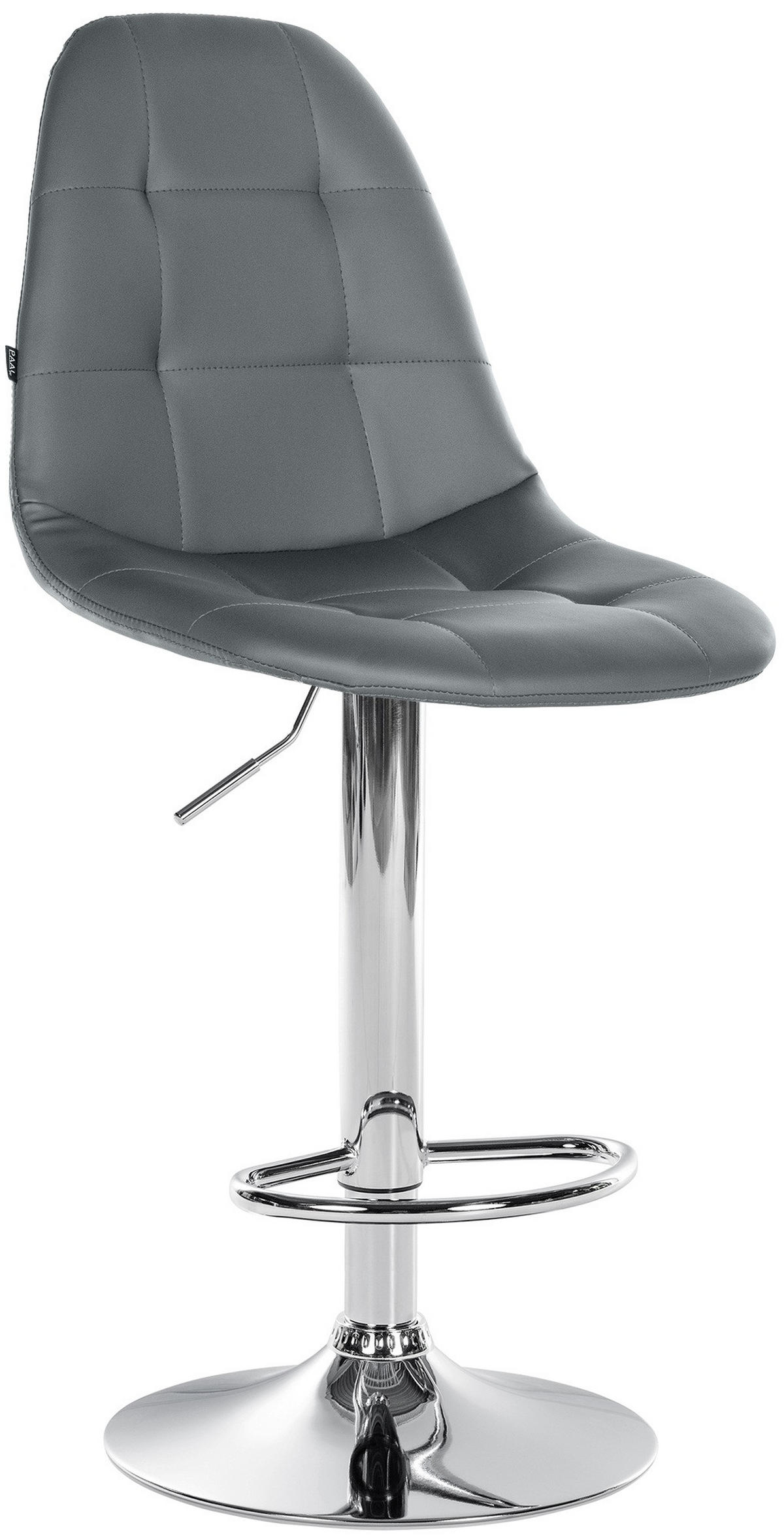 BARHOCKER Metall grau - Grau, Textil/Metall (47/58/56cm) - CLP