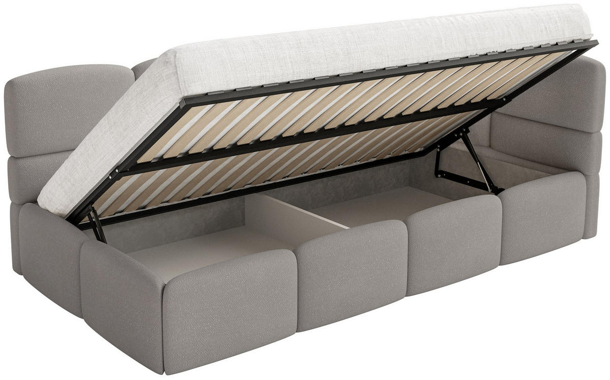 JUGENDBETT Cloudy Hellbraun 120 cm, Chenille - Hellbraun/Schwarz, Kunststoff/Textil (120/200cm) - Selsey