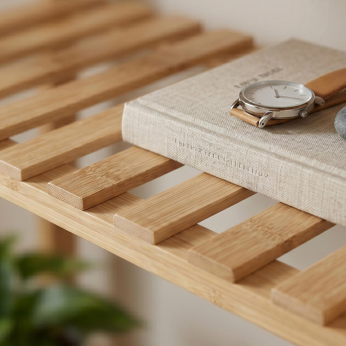 KLÄDSTÄLLNING natur bambu 7 hyllplan - Ljusbrun, Trä (80.5/140/38.5cm) - Relaxdays