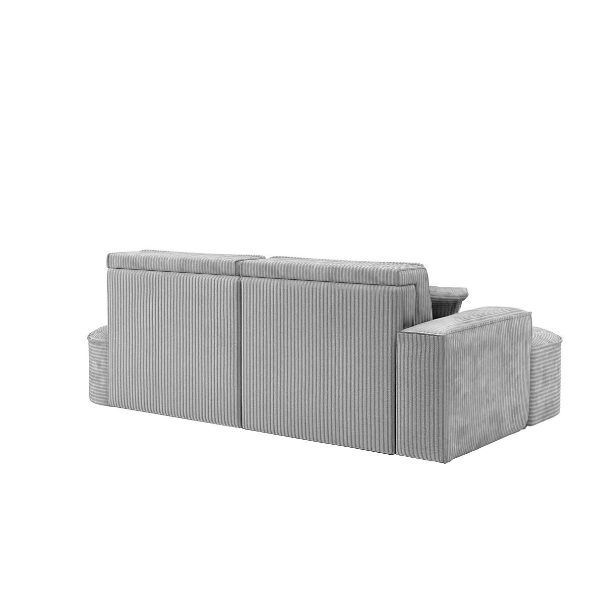 ECKSOFA Modena Pro - Komfort Und Stil Stoff Poso Silber Links - Silberfarben, Holz (179/278cm) - Kaiser Möbel