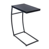 BEISTELLTISCH - Schwarz, Holzwerkstoff/Metall (25/47.5/58.5cm) - Relaxdays