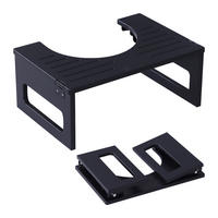 TOILETTENHOCKER - Schwarz, Holz/Kunststoff (43/18/27.5cm) - Relaxdays