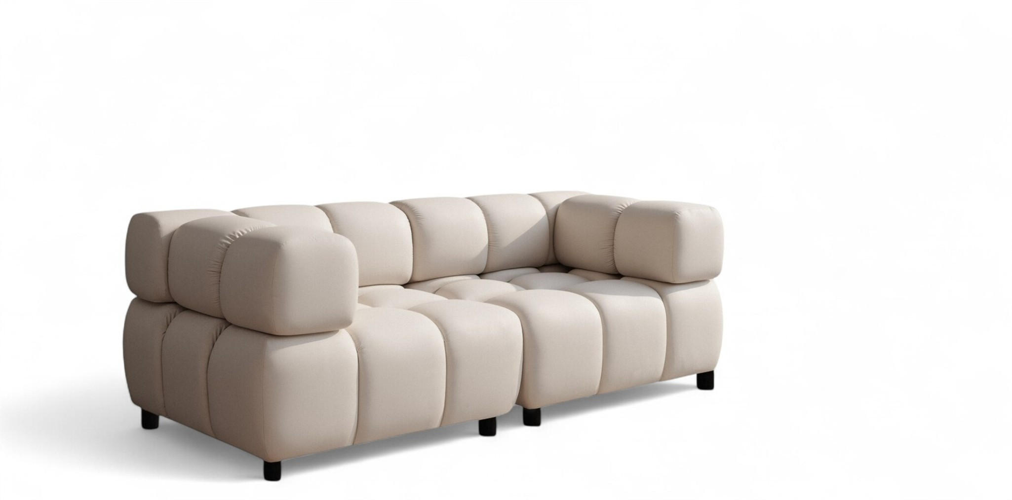 SOFA 2-sitzer Flow - Creme, Holzwerkstoff/Textil (192/71/96cm) - Fun Möbel