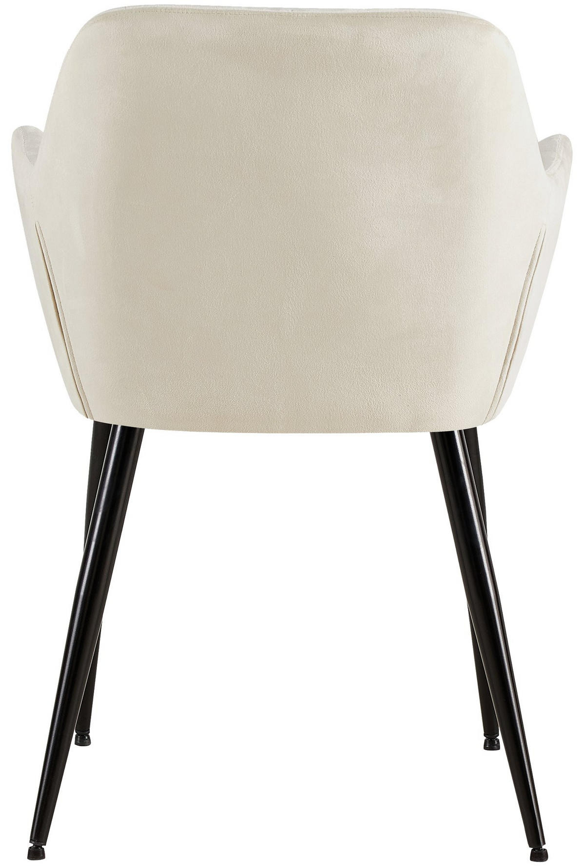 ARMLEHNENSTUHL 4er Set Samt Creme - Creme/Schwarz, Textil/Metall (56.5/84/61cm) - CLP