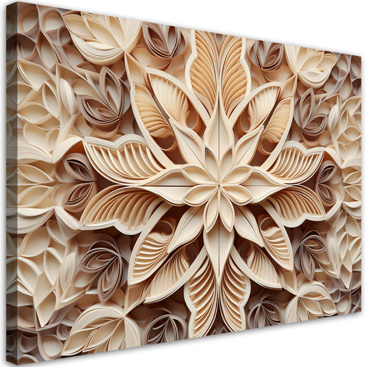 WANDBILD wohnzimmerbild blumen 3d - Beige, Textil (60/40cm) - Feeby
