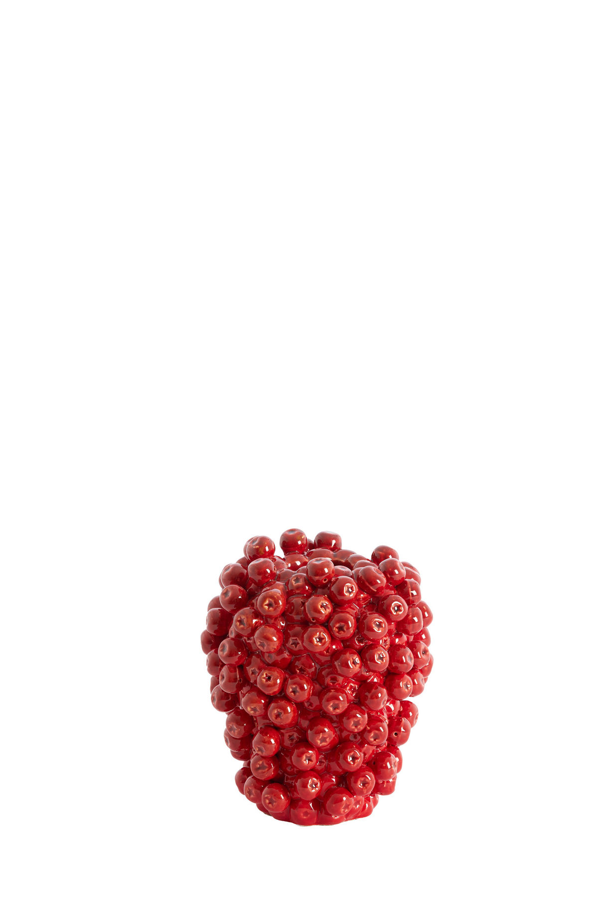 VAZE Berries Rot 15/14.5/17.5 cm - Rot, Keramik (17.5cm) - Light & Living