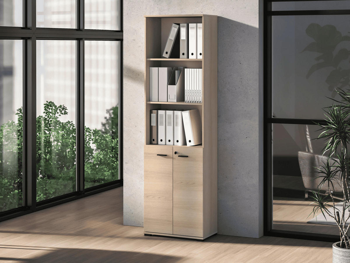 AKTENREGAL – 39 cm – Odelis – Schwarz - Schwarz, Holzwerkstoff (39/203/34cm) - hi-markt