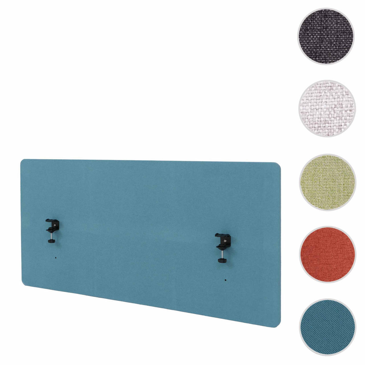 AKUSTICKÁ STOLNÍ PŘÍČKA Tyrkysová - tyrkysová, textil (120/60/2cm) - MCW