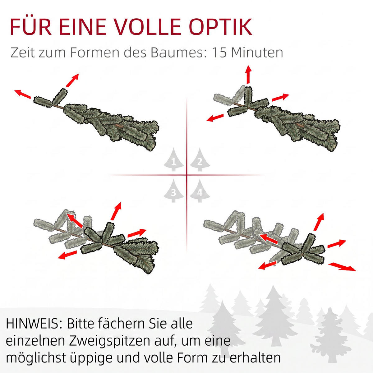 KÜNSTLICHER-WEIHNACHTSBAUM Kunststoff Metall Grün - Grün, Kunststoff (210cm) - HOMCOM
