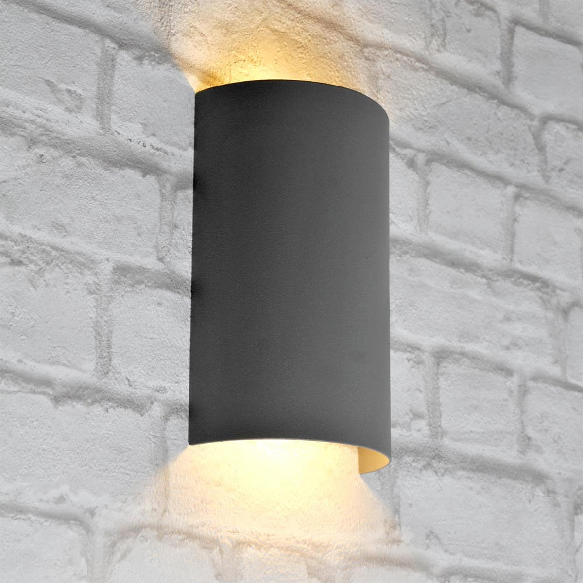 LED AUSSEN-WANDLEUCHTE Stahl Silber CORFINO - Silberfarben, Metall (6.5/21/13.5cm)