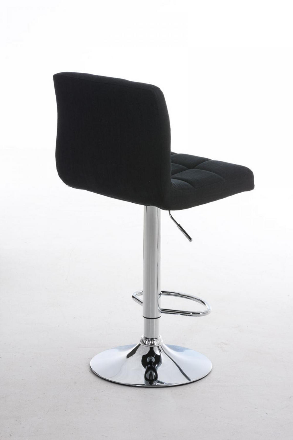 BARHOCKER Stoff schwarz - Chromfarben/Schwarz, Textil/Metall (46/94/47cm) - CLP