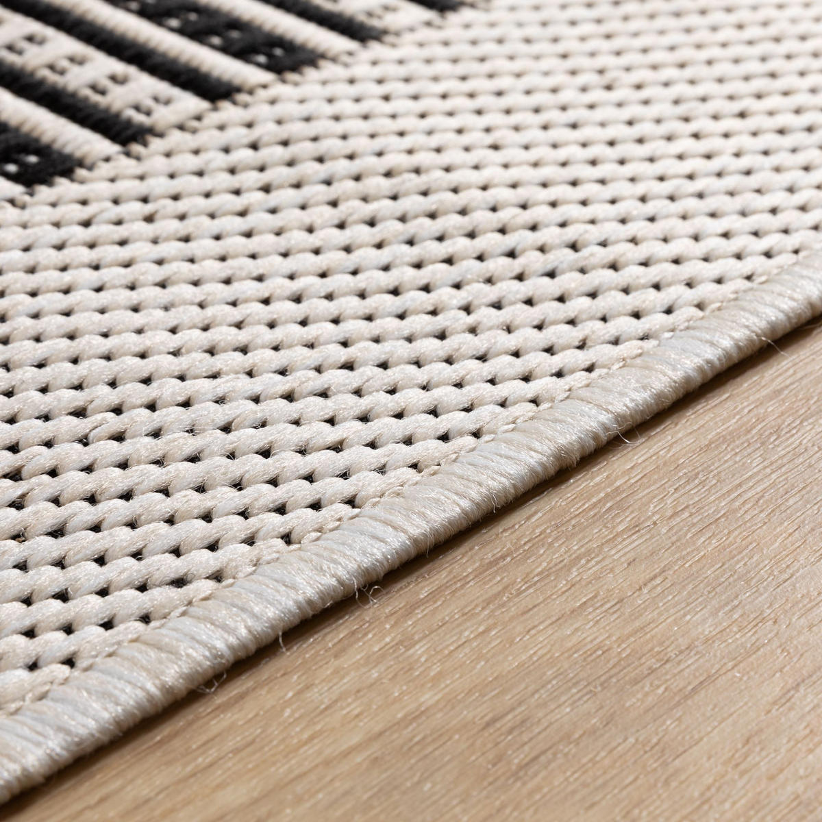 OUTDOORTEPPICH 120/170 cm Bergen Bordüre - Schwarz, Textil (120/170cm) - Steffensmeier