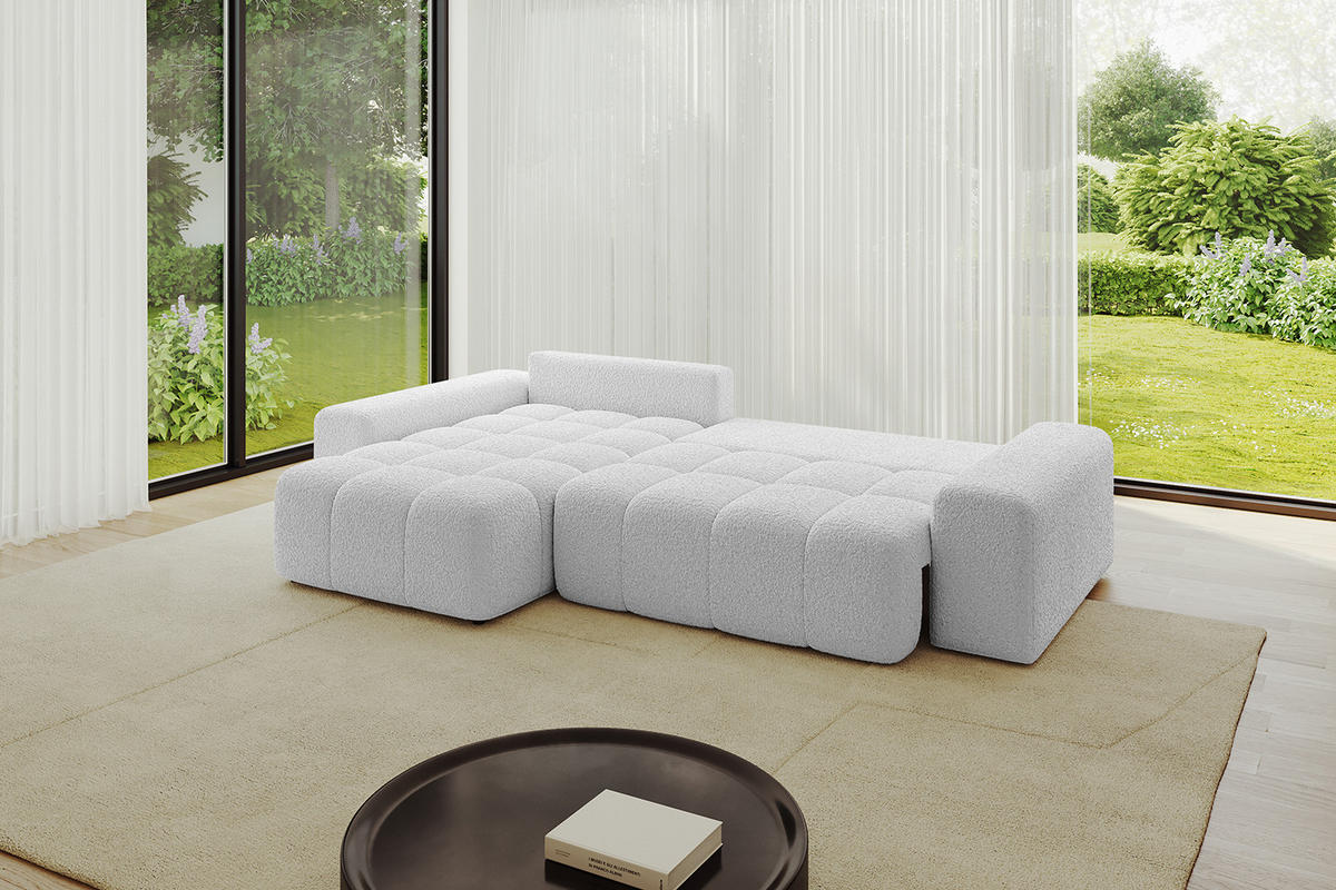 ECKSOFA Ottomane links/rechts ENIL-L 290x175x84 Hellgrau Bouclé - Hellgrau, Holzwerkstoff/Kunststoff (290/175cm) - ALTDECOR