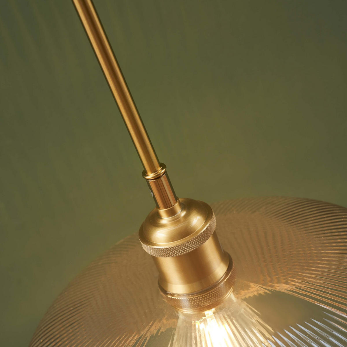 HÄNGELEUCHTE Auréline, Bernstein und Messing, 13cm - Goldfarben, Glas (120/27/13cm) - KOSILUM