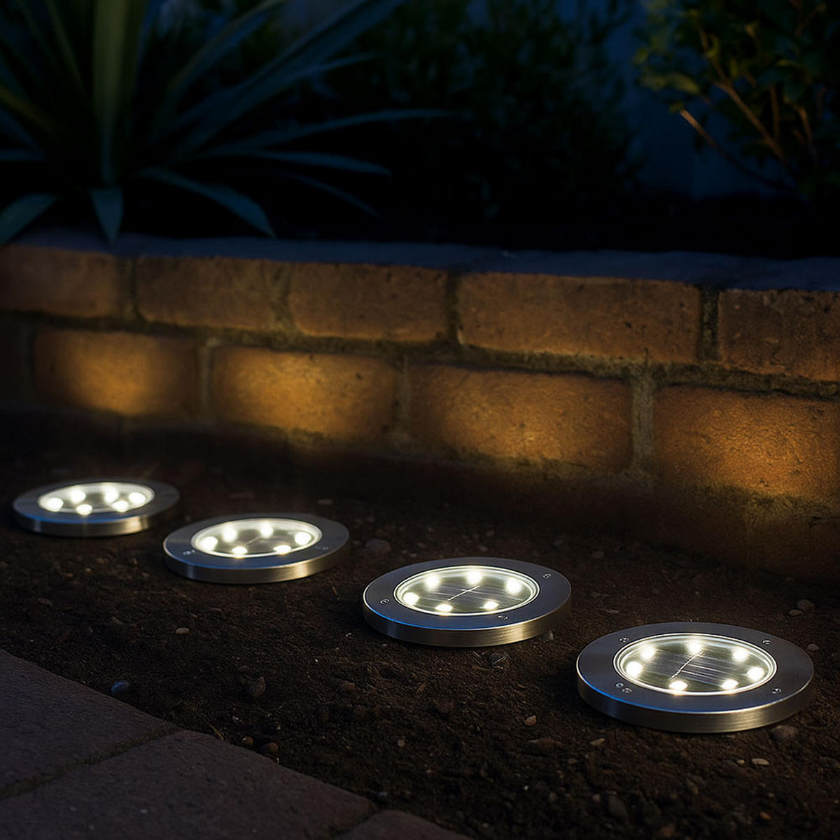 LED AUSSENLEUCHTE Edelstahl Grau 4er Set - Grau, Metall (13/13/11.8cm) - Globo Lighting