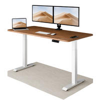 SCHREIBTISCH Elektrisch Höhenverstellbarer HomeOne 160x80cm Weiß/Walnuss mit Memory-Funktion, Anti-Kollisions Technologie - Walnussfarben/Weiß, Holzwerkstoff (80/160/72cm) - Desktronic