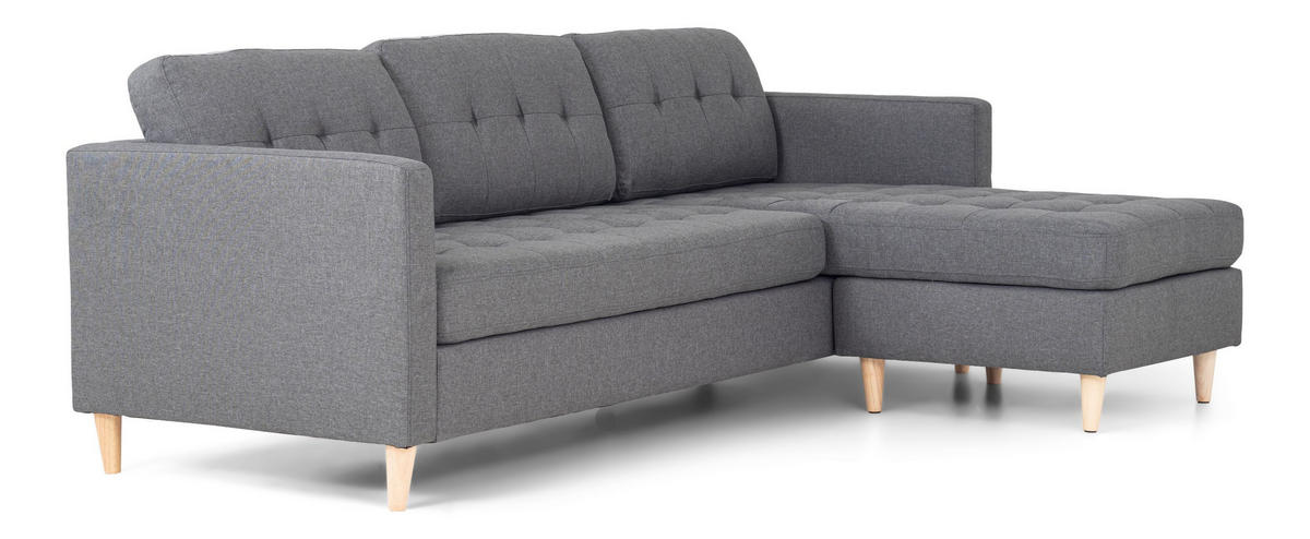 ECKSOFA Stoff hellgrau - Hellgrau, Textil (219/151cm) - ebuy24