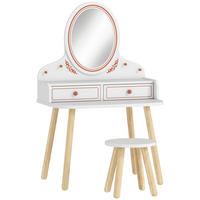 SCHMINKTISCH-KINDER MDF Kiefernholz Weiß - Weiß/Kieferfarben, Holzwerkstoff (38/87.8/56cm) - AIYAPLAY