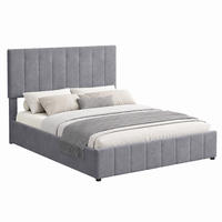 BETT mit Bettkasten 140x200 cm Samt Grau 2er-Paket - Grau, Metall (140/200cm) - Meubliv