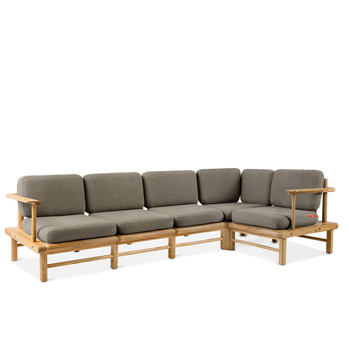LOUNGESOFA ATREDA rechts - Grau, Holz/Textil (300/80/160cm) - KONSIMO®