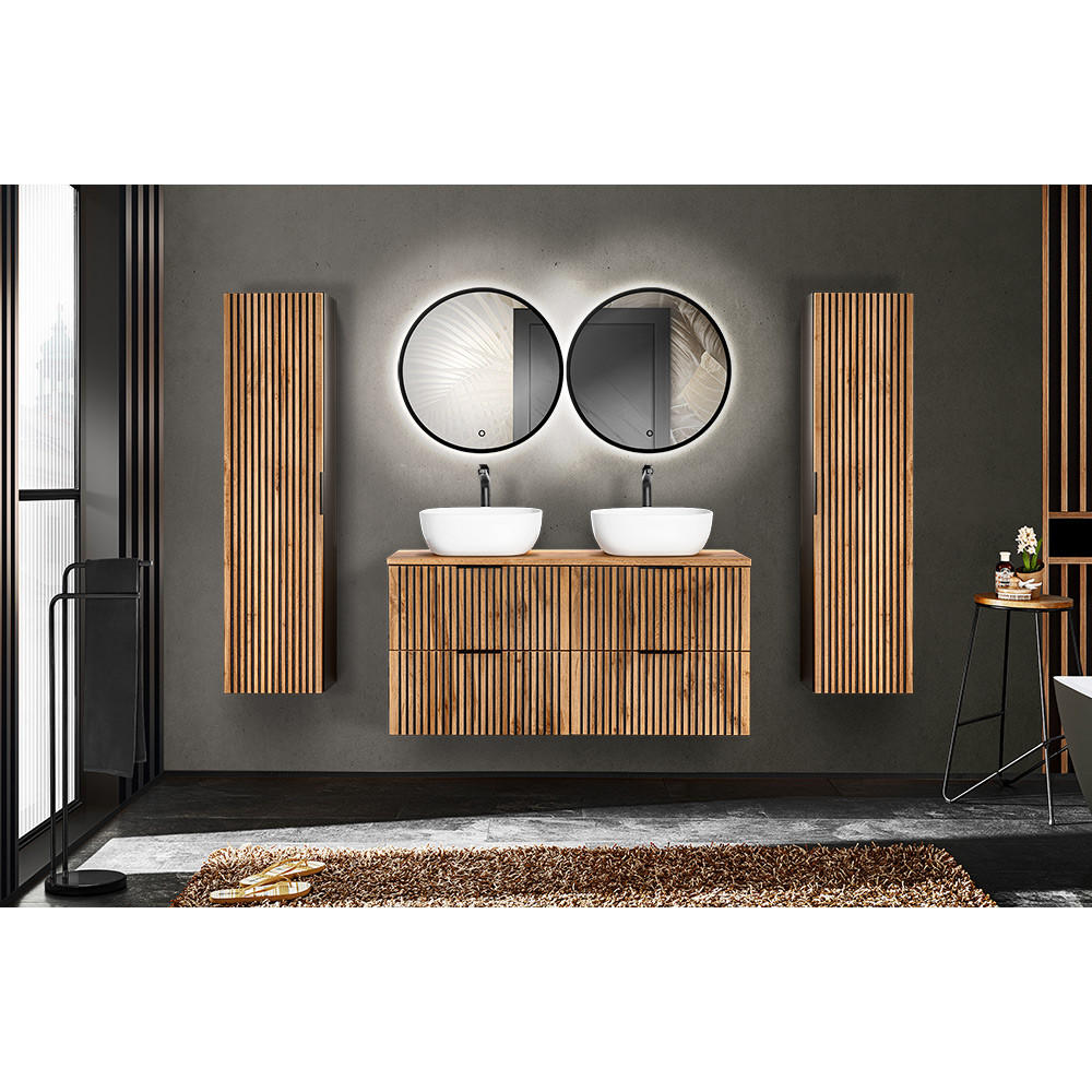 BADMÖBEL-SET 5-TLG. Xanten-56 - Braun, Holzwerkstoff (220/200/47cm) - Lomado