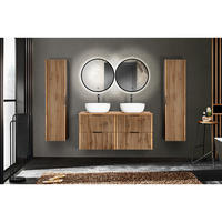 BADMÖBEL-SET 5-TLG. Xanten-56 - Braun, Holzwerkstoff (220/200/47cm) - Lomado