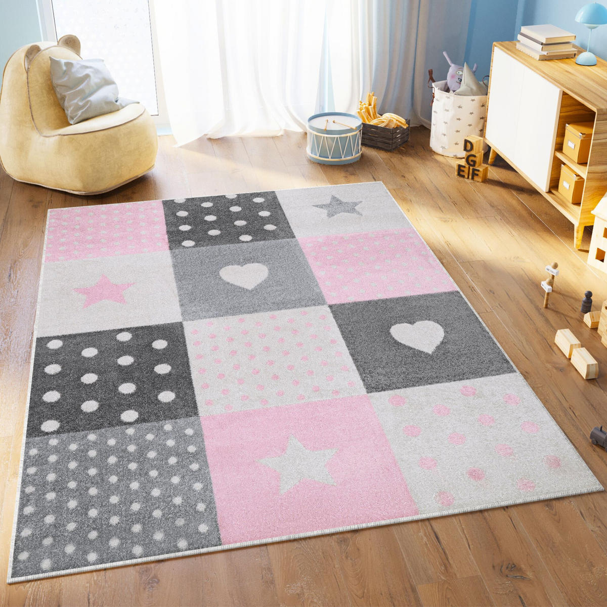 TEPPICH Weiß Pink 80/150 cm - Hellrosa/Weiß, Kunststoff (80/150cm) - Tapiso