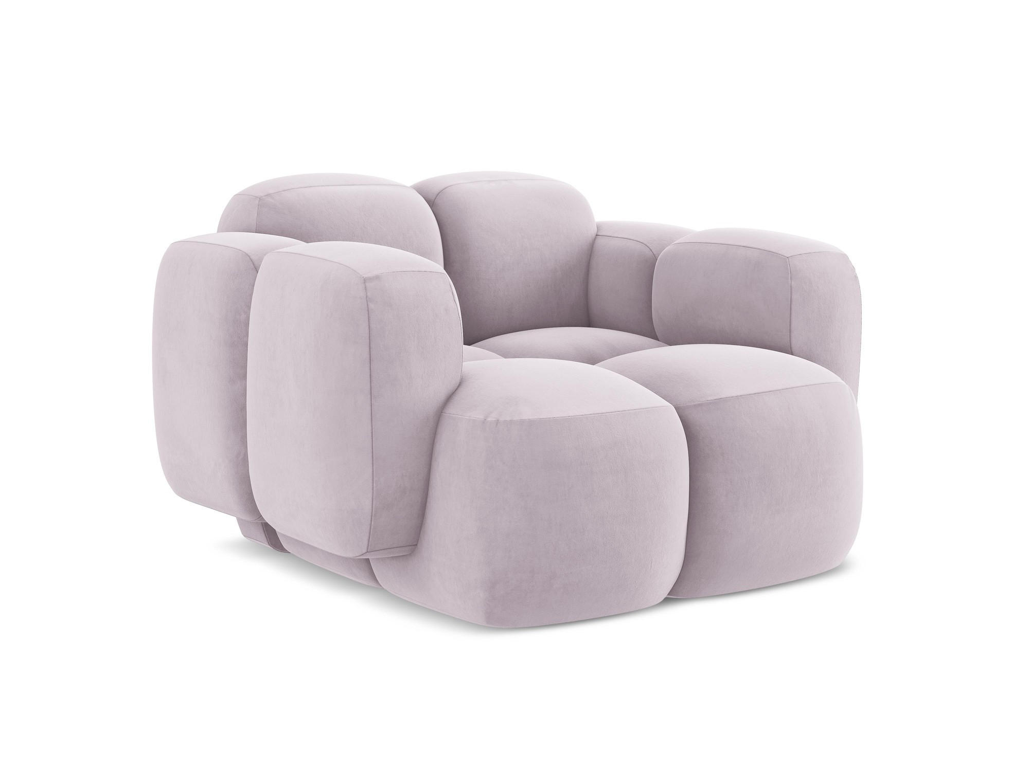 SESSEL Samt Stoff Violett - Flieder/Schwarz, Holzwerkstoff/Kunststoff (120/72/115cm) - Makamii