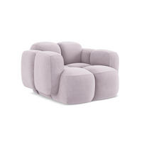 SESSEL Samt Stoff Violett - Flieder/Schwarz, Holzwerkstoff/Kunststoff (120/72/115cm) - Makamii