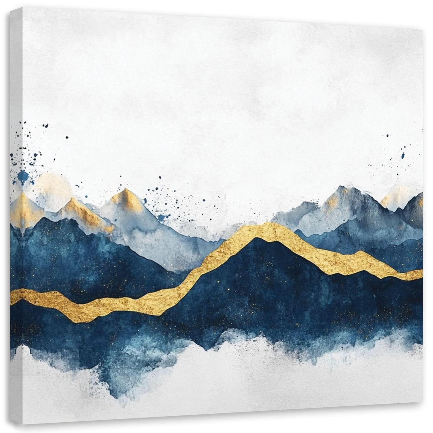 LEINWANDBILD Abstraktes Goldblau Modern 60x60cm - Blau, Textil (60/60cm) - Feeby