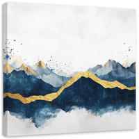 LEINWANDBILD Abstraktes Goldblau Modern - Blau, Textil (60/60cm) - Feeby