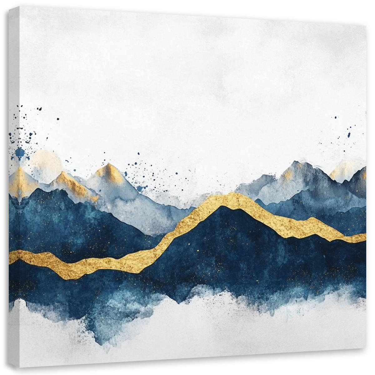 LEINWANDBILD Abstraktes Goldblau Modern - Blau, Textil (60/60cm) - Feeby