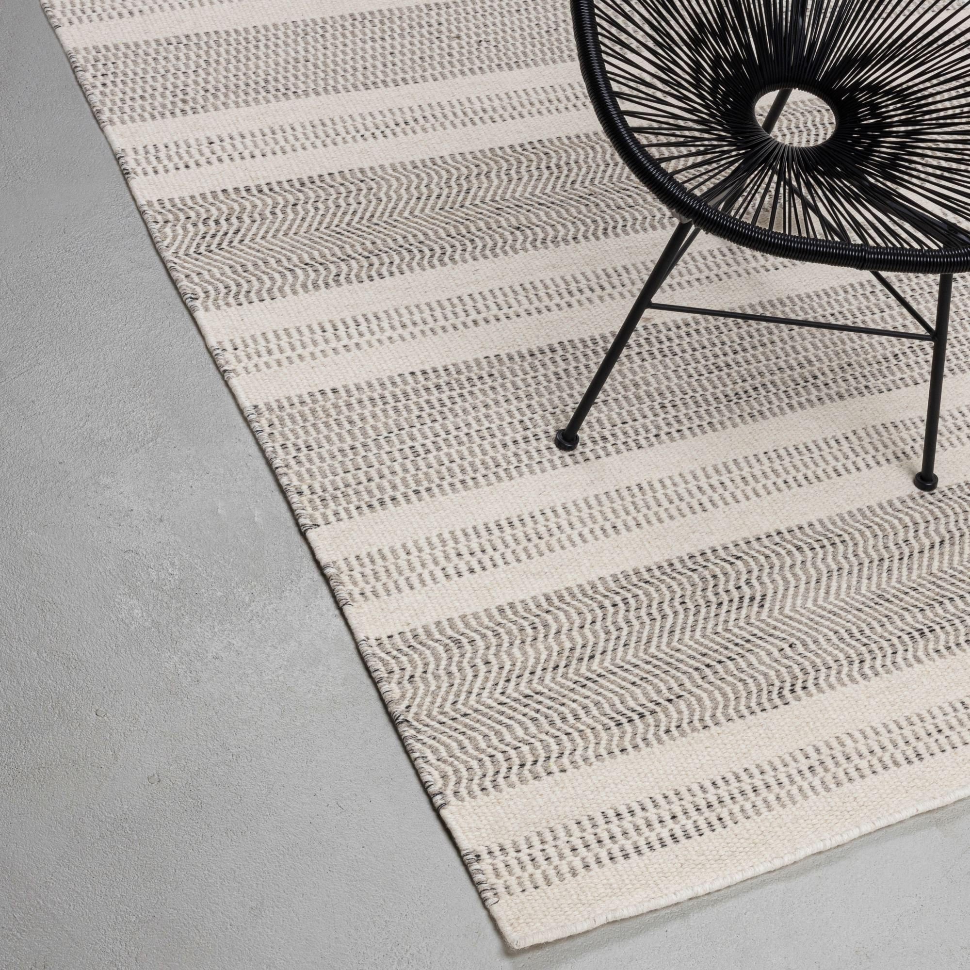 HANDWEBTEPPICH 2-Seitiger Skandi, modern 110x170 cm - Naturfarben, Textil (110/170cm) - Rug and Roll