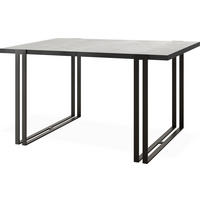 ESSTISCH Marina rechteckig ausziehbar, Grauer Beton 120-220/80/76 cm - Hellgrau/Schwarz, Holzwerkstoff/Metall (120/80/76cm) - WFL GROUP