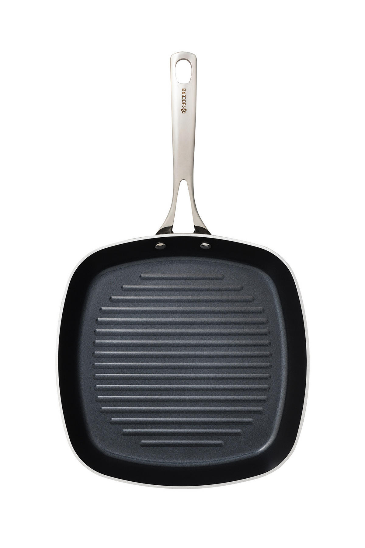 GRILLPFANNE mit Keramikbeschichtung, 26 cm, Edelstahlgriff - Multicolor, Metall (45.5/27/7.5cm) - Kyocera
