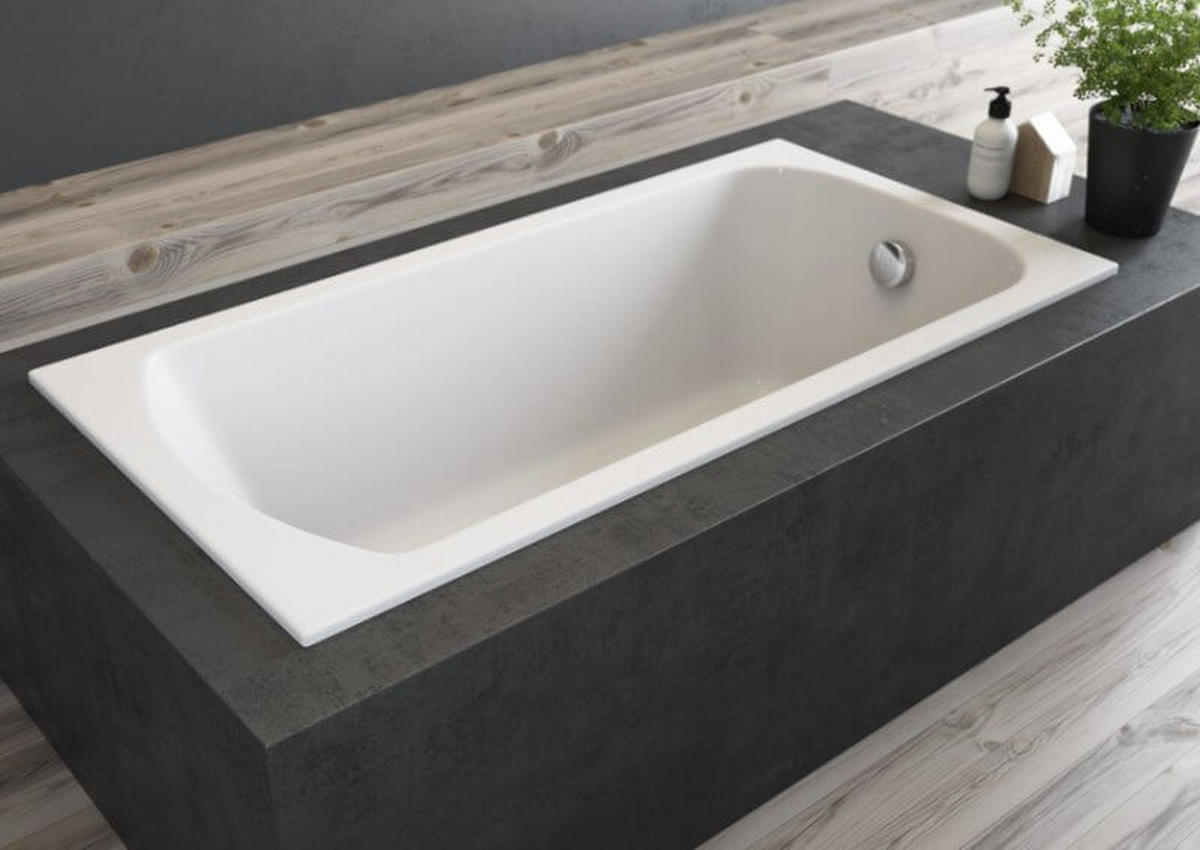 BADEWANNE Rechteck CLASSIC SLIM 150/70 Ablauf & Füße - Weiß, Kunststoff (70/54.5/150cm) - bad land
