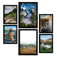 POSTER Set Mit 6 Irland In Fotografie A3 & A4 Schwarzer Rahmen - Schwarz, Papier (29/3cm) - Nacnic