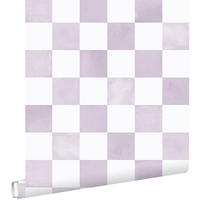 TAPETE Karomuster 53 cm x 10.05 m - Lila, Papier (53/1000cm) - ESTAhome