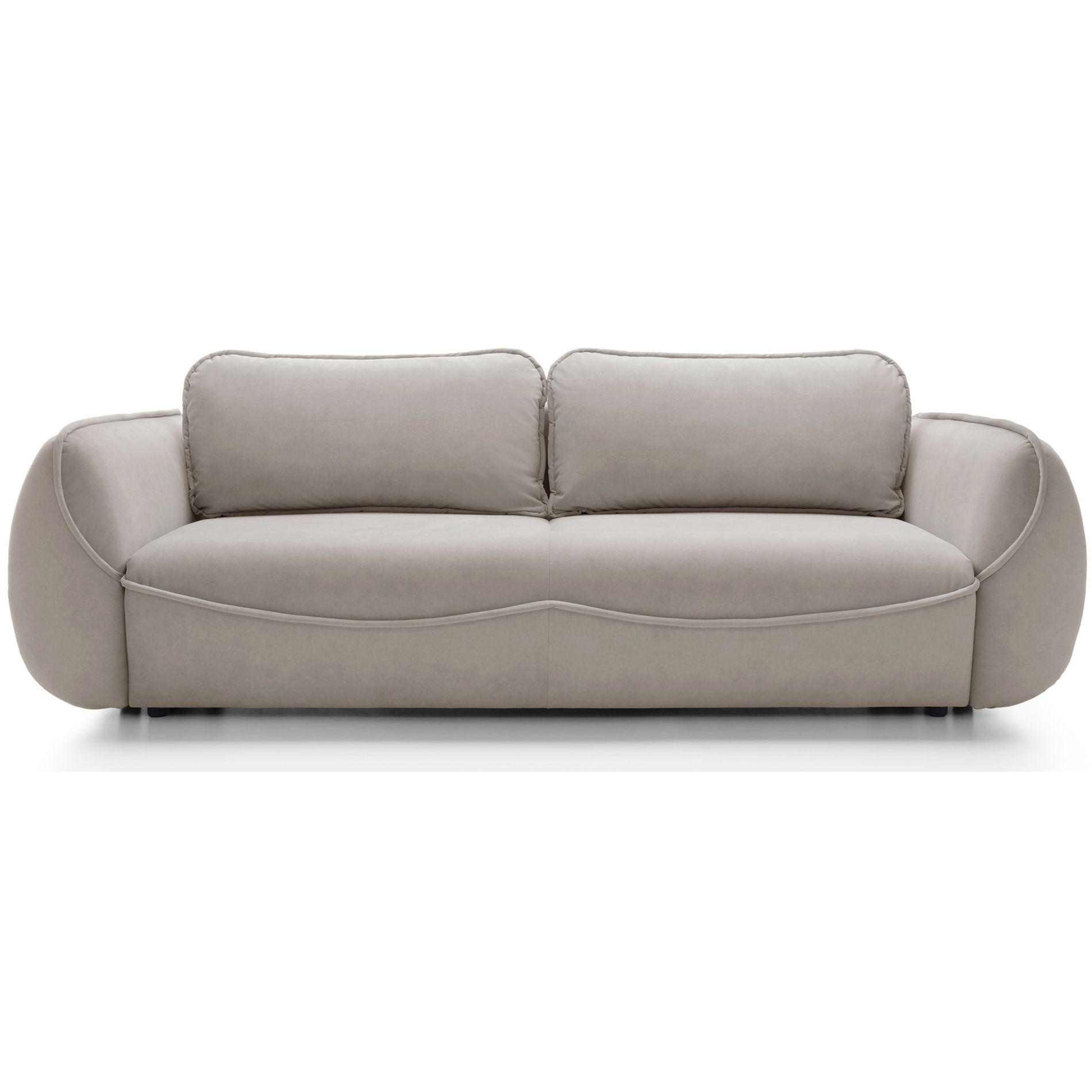3-SITZER SOFA Cutie Beige Easy-Clean-Velours - Beige/Schwarz, Textil (257/90/114cm) - Selsey
