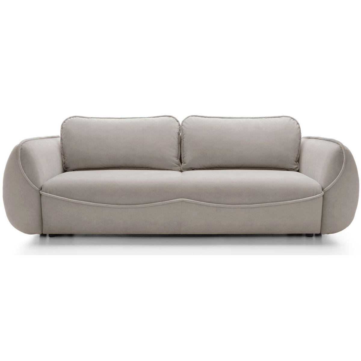 3-SITZER SOFA Cutie Beige Easy-Clean-Velours - Beige/Schwarz, Textil (257/90/114cm) - Selsey