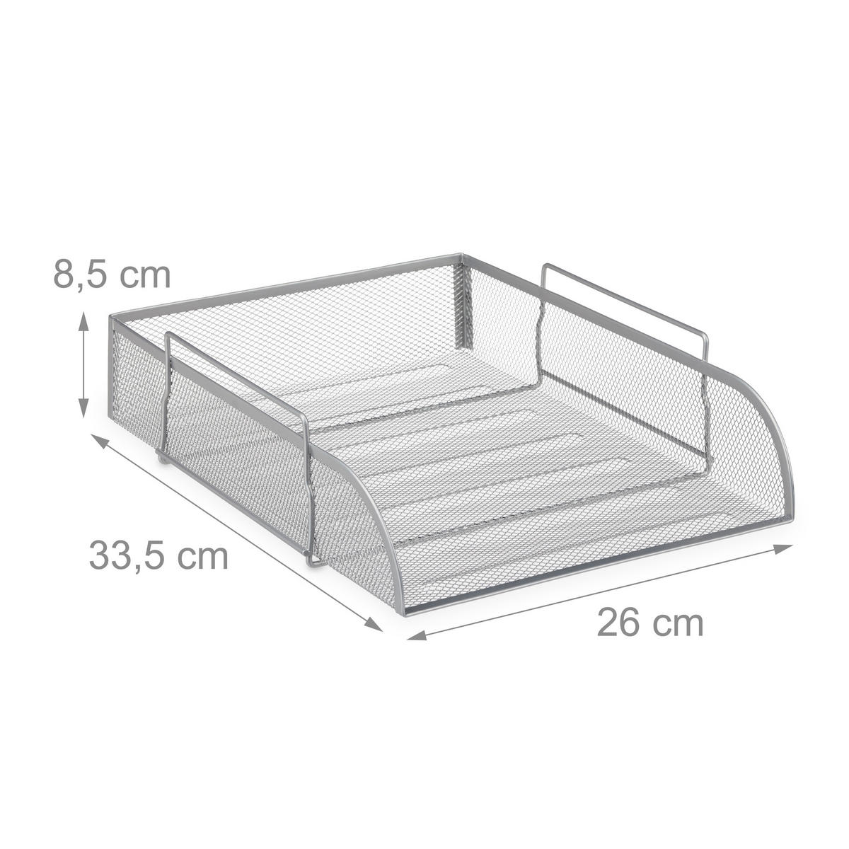 UKLADANIE dokumentov - strieborná, kov (26/8.5/33.5cm) - Relaxdays