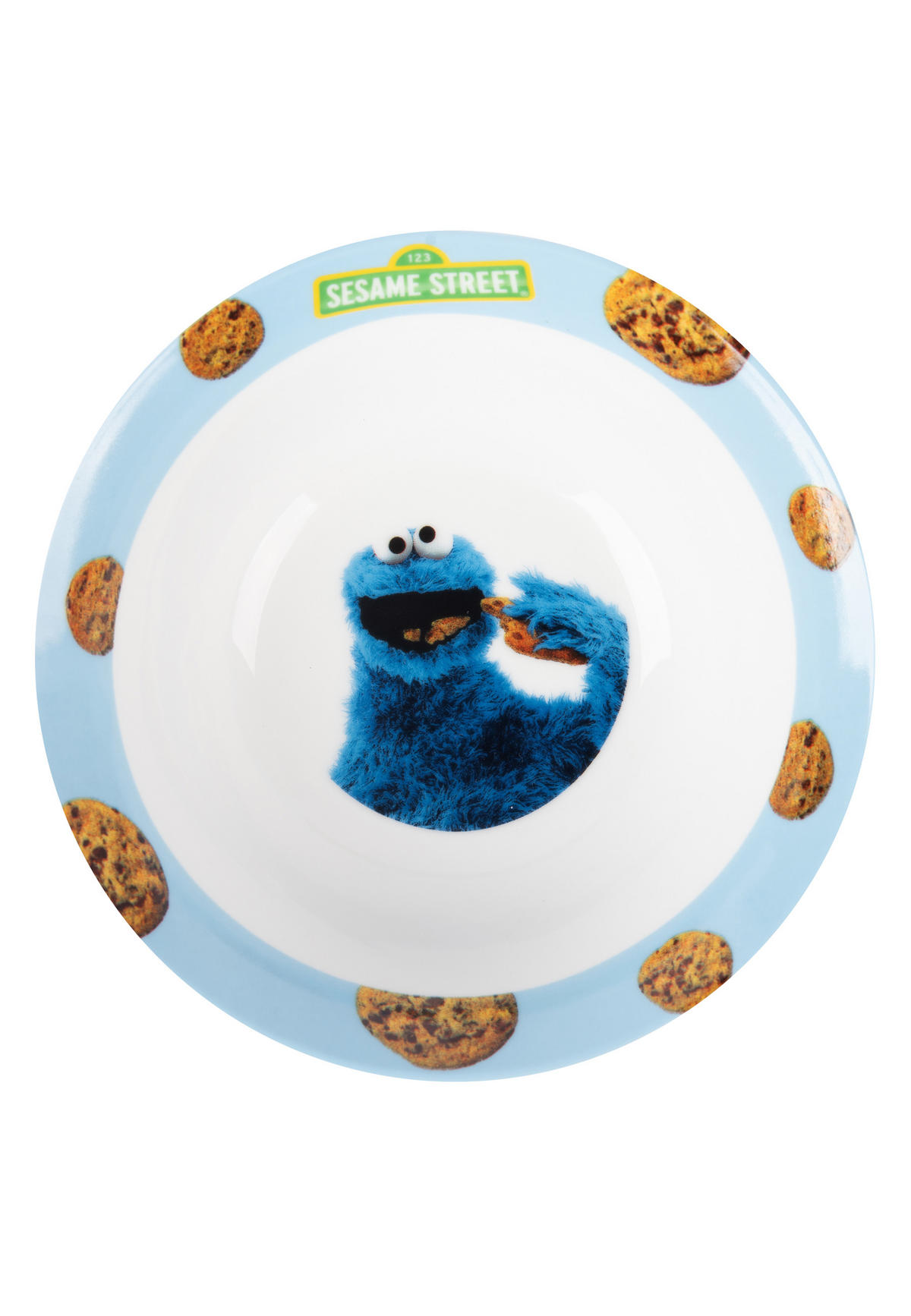 FRÜHSTÜCKSSET Sesamstraße Krümelmonster Blau 3-teilig - Blau, Keramik (23.8/11.2/23.3cm) - United Labels
