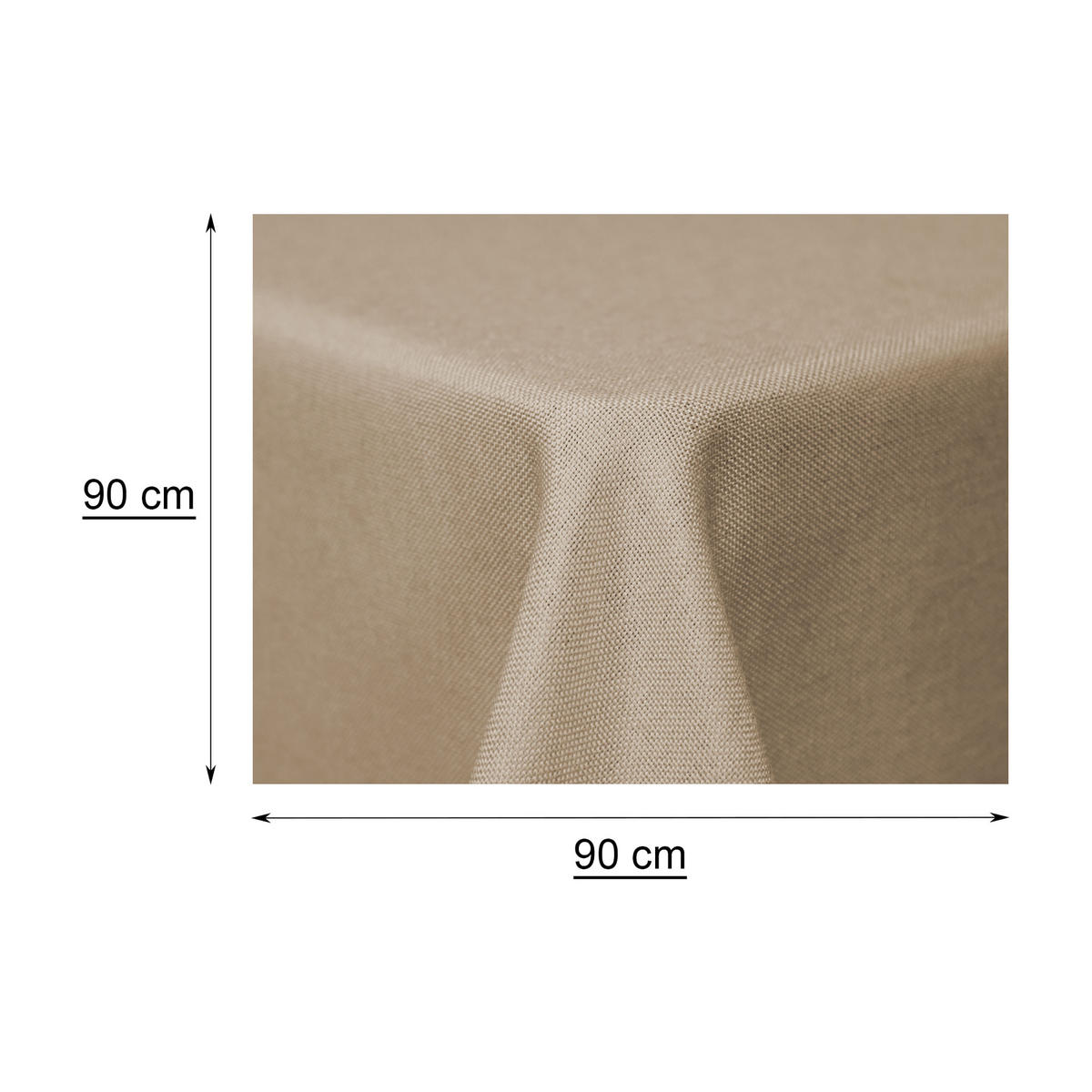 TISCHDECKE Leinenoptik 90/90 cm eckig beige natur - Naturfarben, Kunststoff (90/90cm) - TiborTex